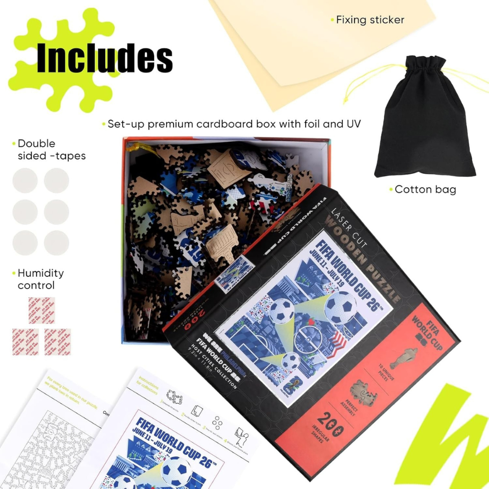 FIFA World Cup 2026 Philadelphia Poster Wooden Puzzle for Adult