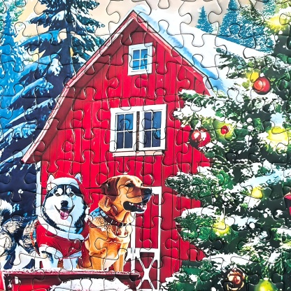 Christmas Farms Red Pickup Jigsaw Puzzles 500 Pieces for Adults