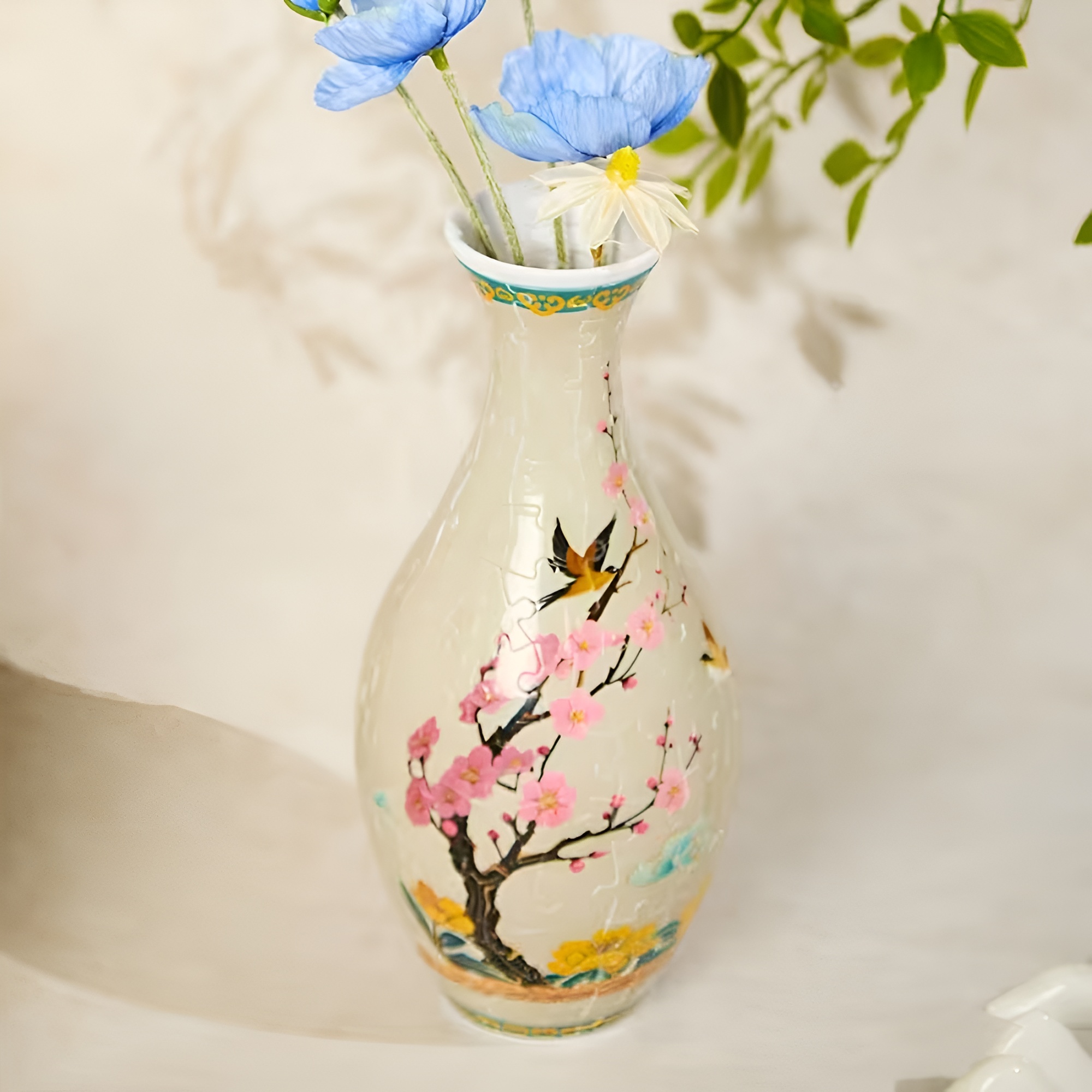 Puzzle Vase Assembly Type Leak-Proof Plastic Flower Container Suitable for Bohemian Style Home Decor