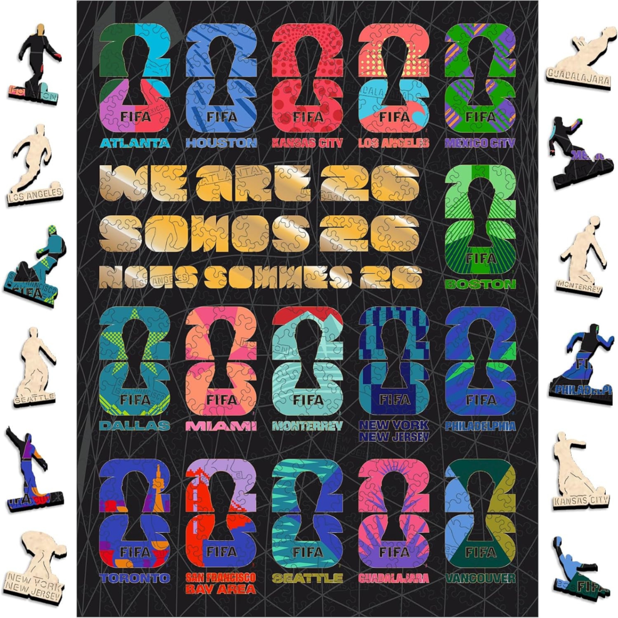 300 Pieces FIFA 2026 Host Cities Wooden Puzzle 