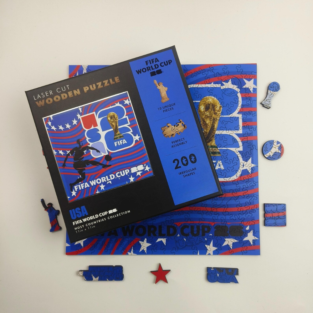 World Cup 2026 Official FIFA USA 200 Pcs Wooden Jigsaw Puzzle