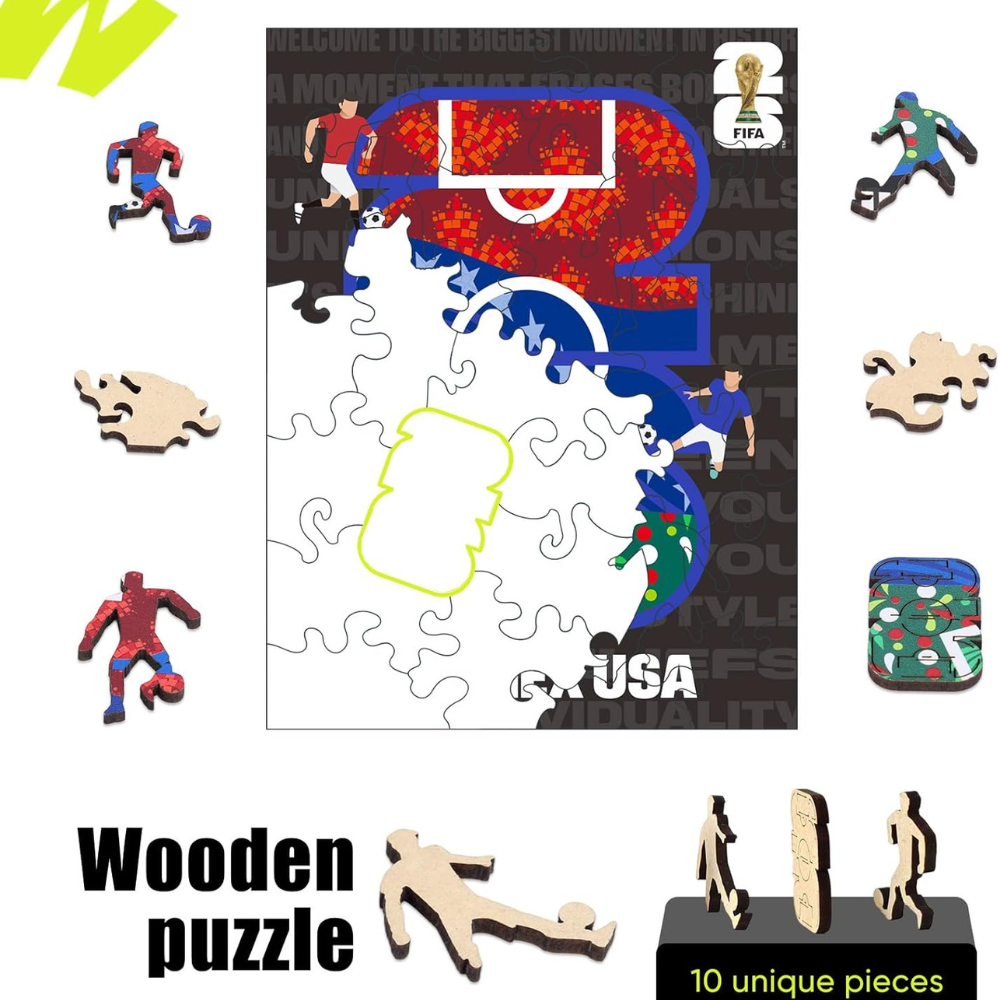 FIFA World Cup 2026 Field 26 Pieces Wooden Pocket Puzzle