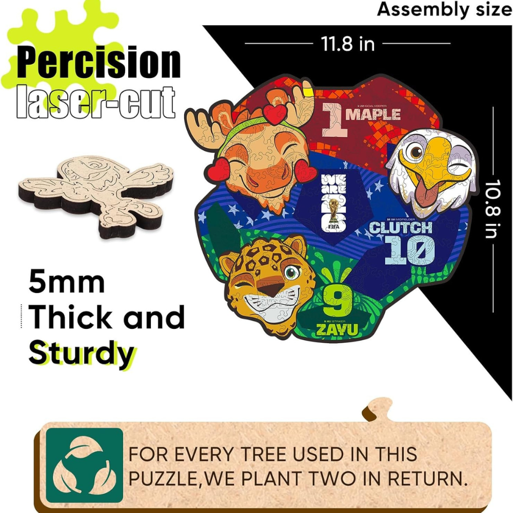FIFA World Cup 2026 Mascot Wooden 150 Pieces Jigsaw Puzzle