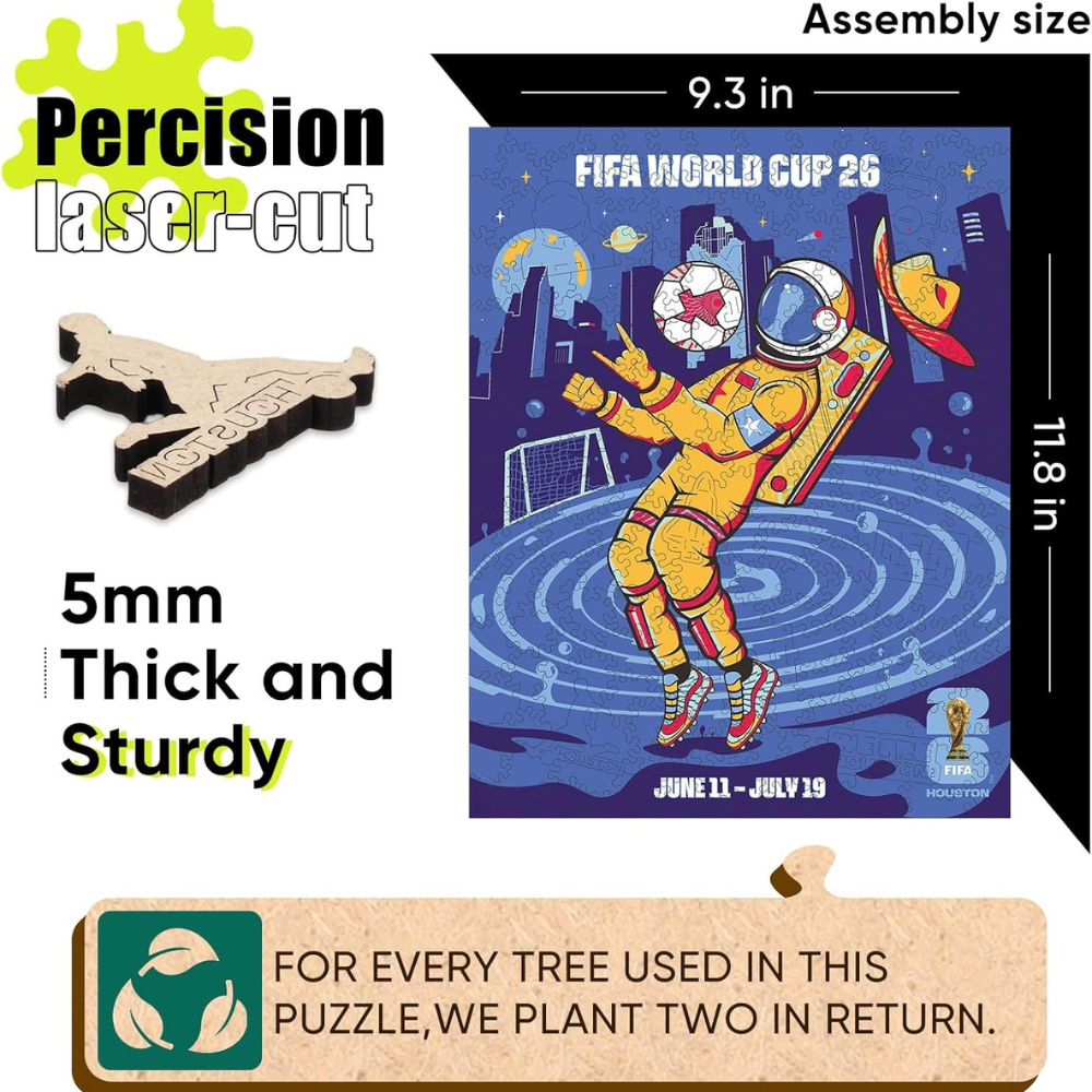 FIFA World Cup 2026 Houston City Poster Wooden Puzzle