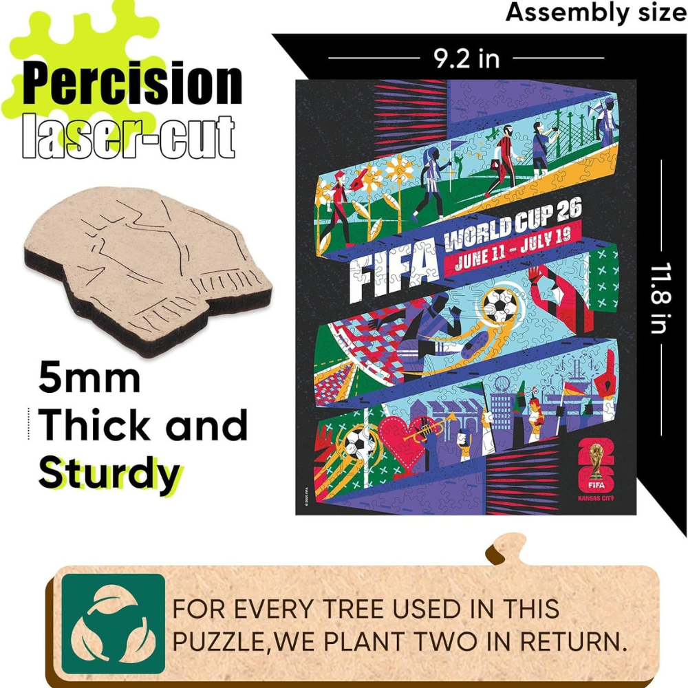 FIFA World Cup 2026 Kansas City Poster Wooden Puzzle for Adult