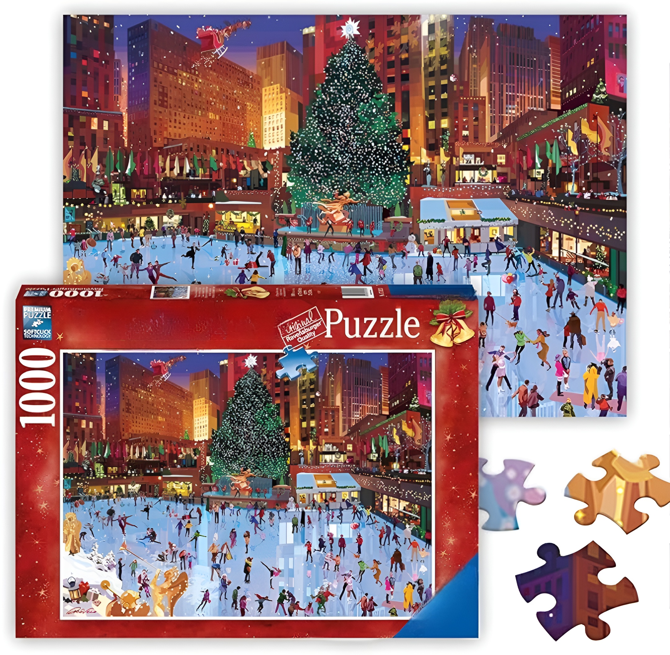 Christmas Tree Ice Skating Rink 1000 Piece Jigsaw Puzzle