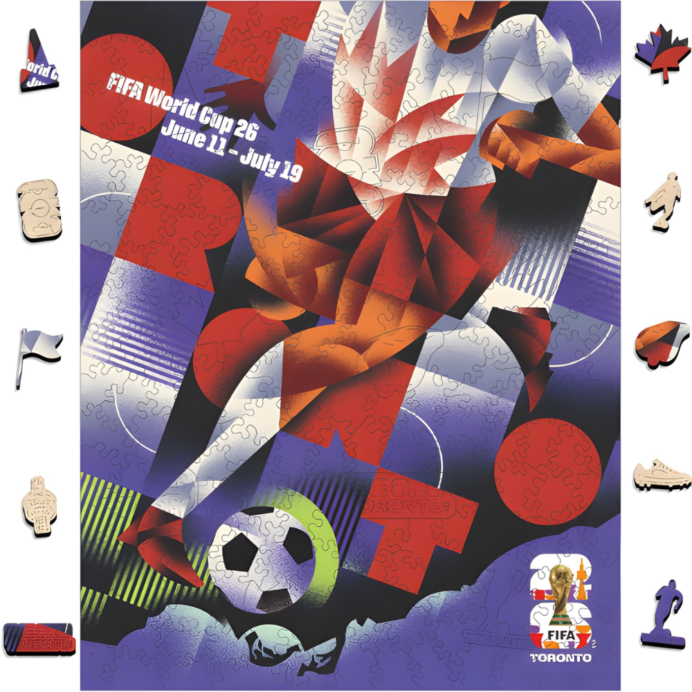 200 Pieces Of FIFA 2026 Wooden City Puzzle Toronto Themed Jigsaw Puzzle 