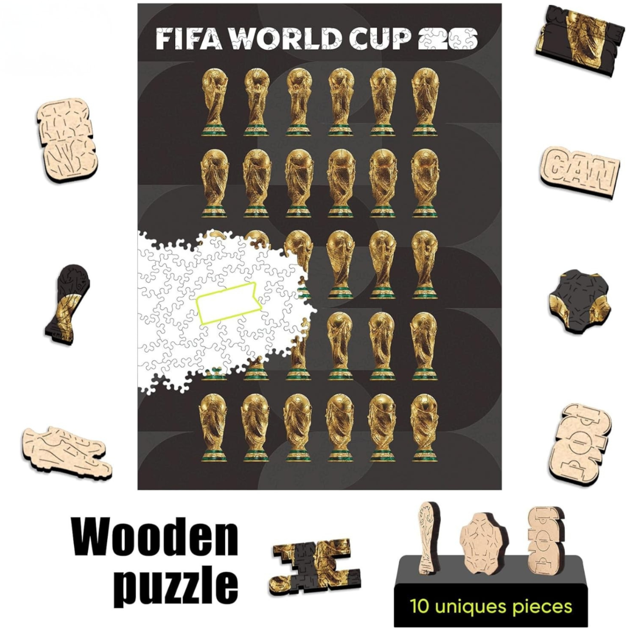 300 Pieces FIFA 2026 Wooden Trophy Series Puzzle