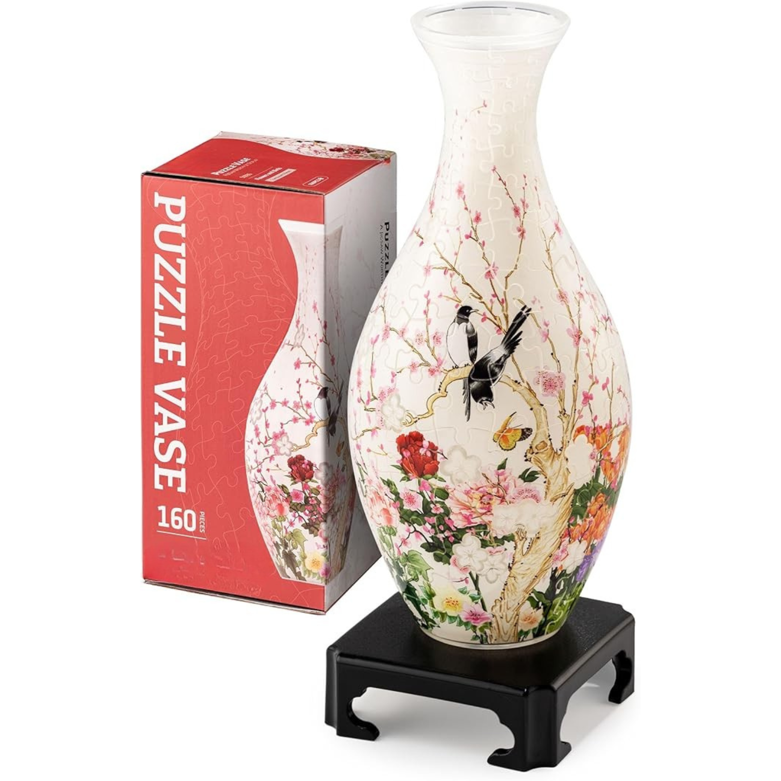 3D Puzzle Vase Unique Flower Vase Made by 160 Curved Plastic Puzzle Pieces House Warming Gift for Flower Arrangements and Home Decoration
