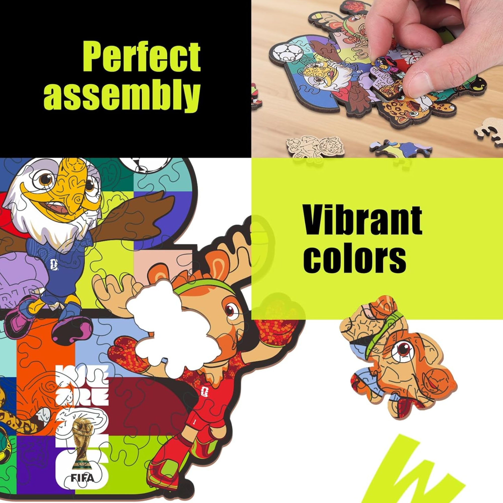   World Cup 2026 Zayu Clutch And Maple Themed 26 Pieces Wooden Pocket Puzzle