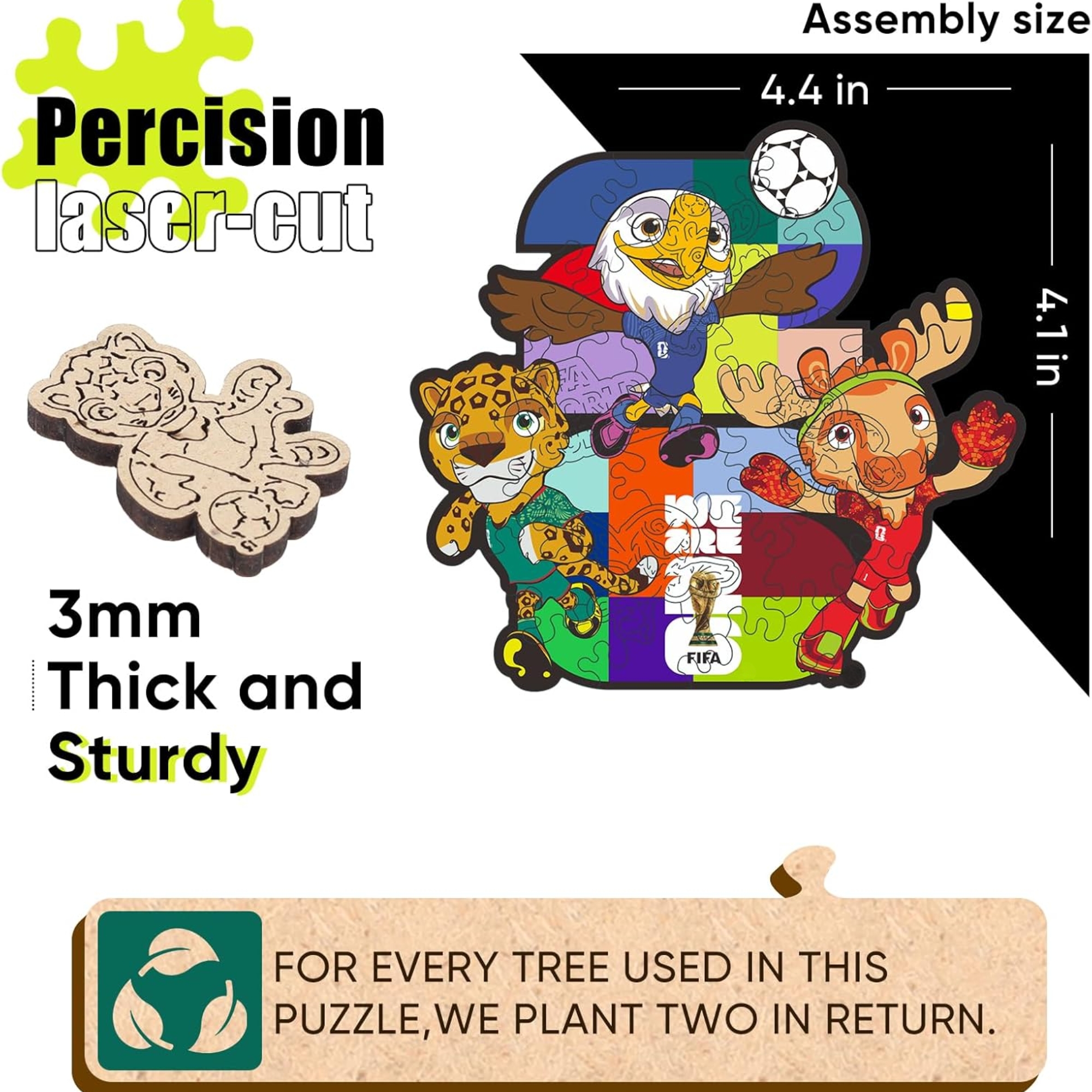   World Cup 2026 Zayu Clutch And Maple Themed 26 Pieces Wooden Pocket Puzzle