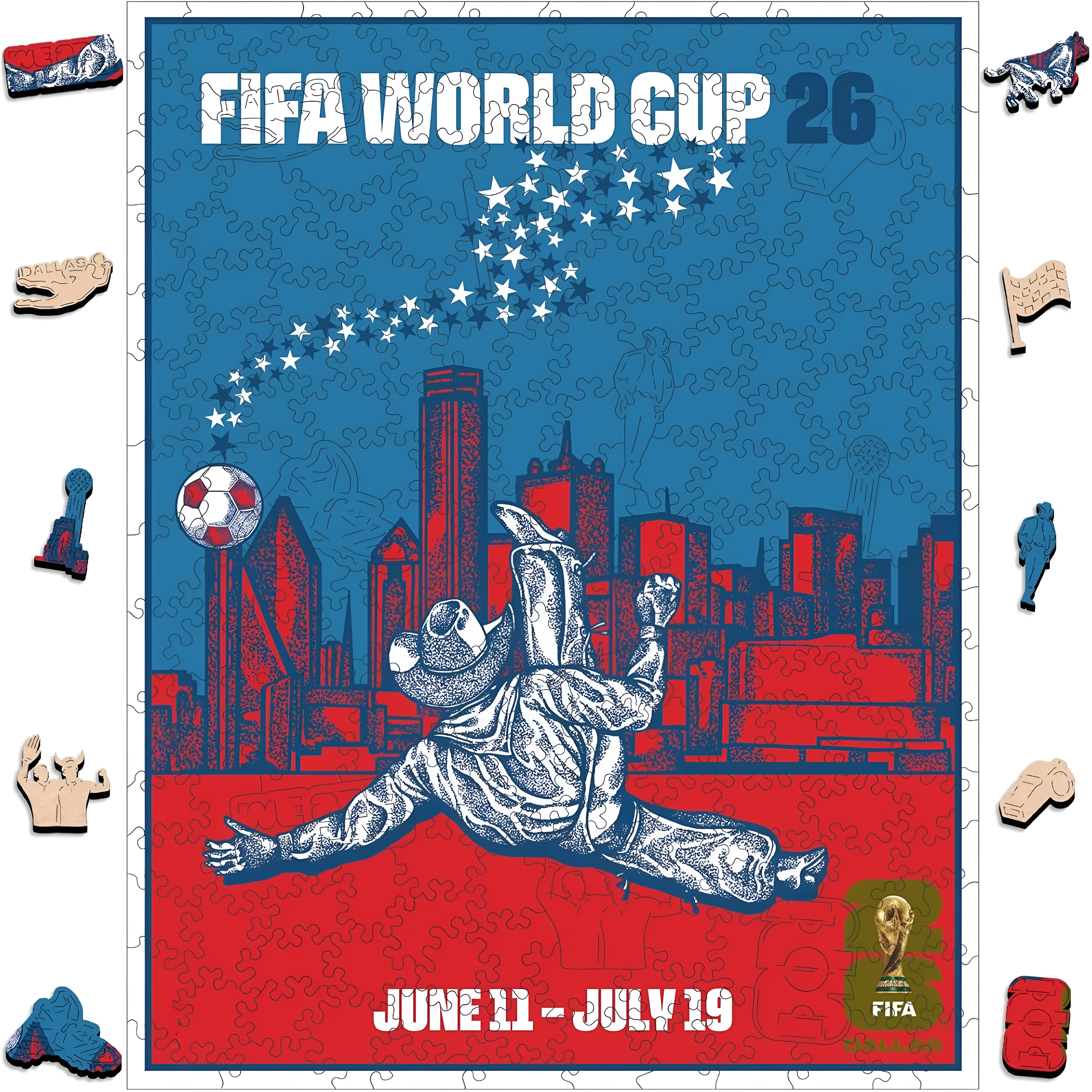 FIFA World Cup 2026 Dallas City Wooden Jigsaw Puzzle