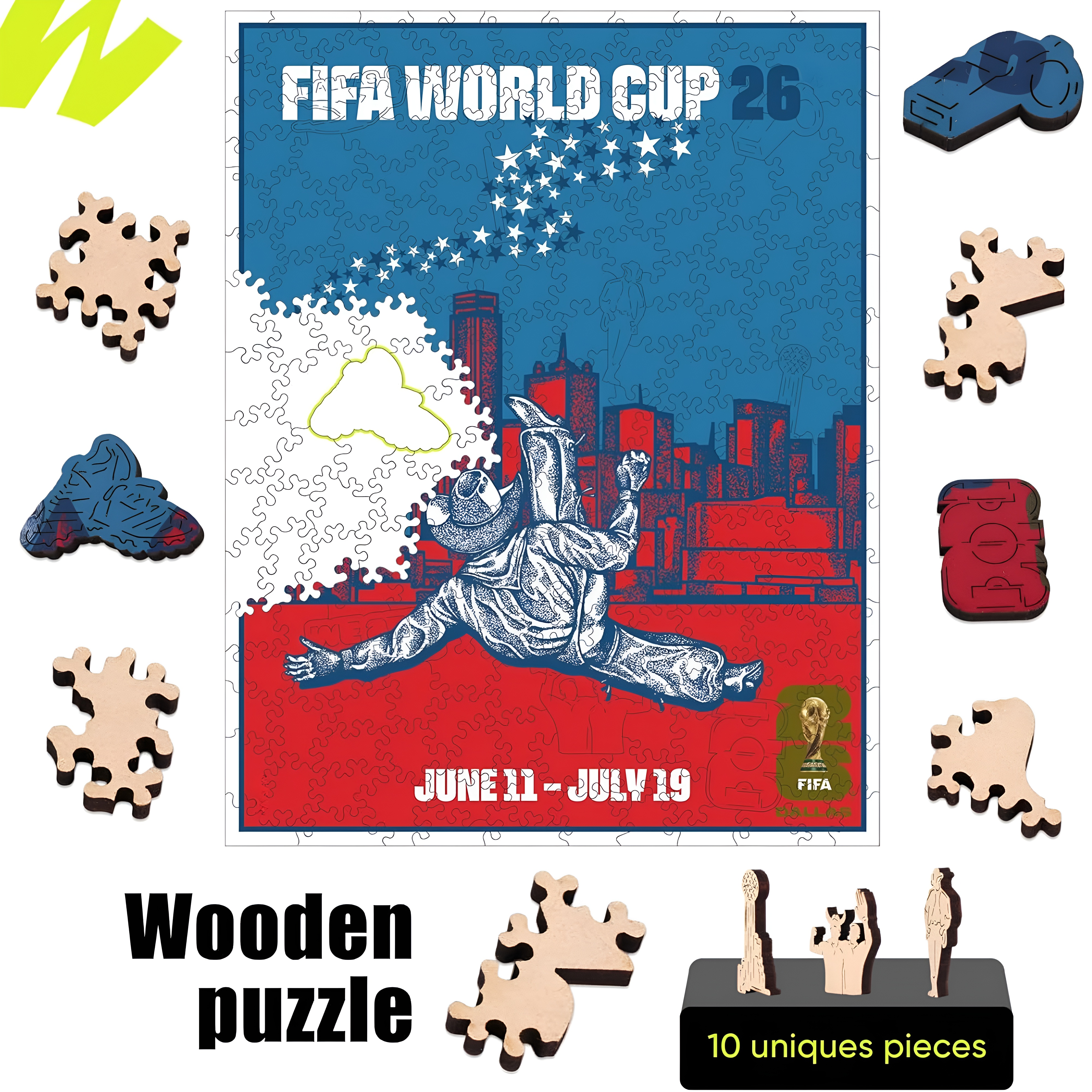 FIFA World Cup 2026 Dallas City Wooden Jigsaw Puzzle