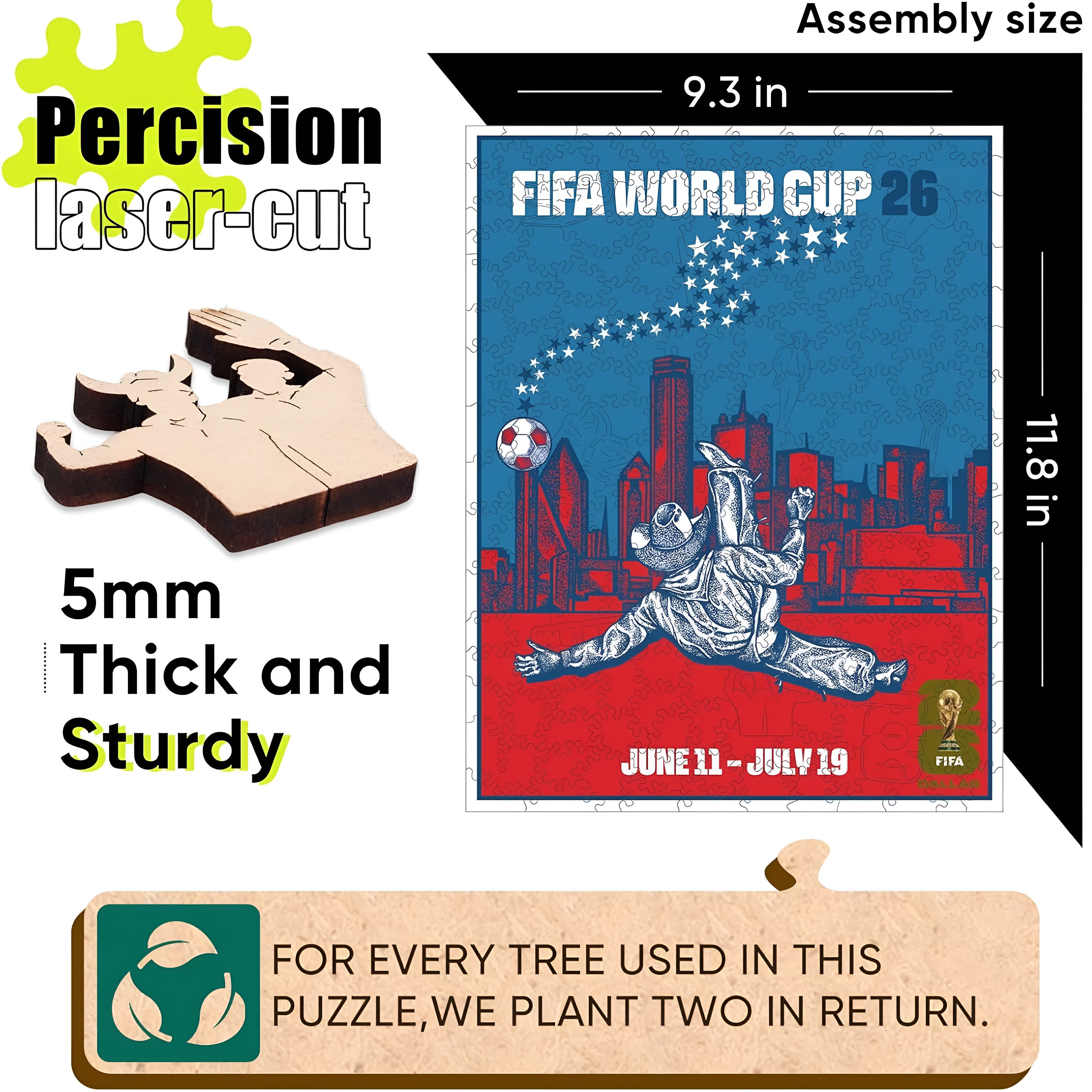 FIFA World Cup 2026 Dallas City Wooden Jigsaw Puzzle