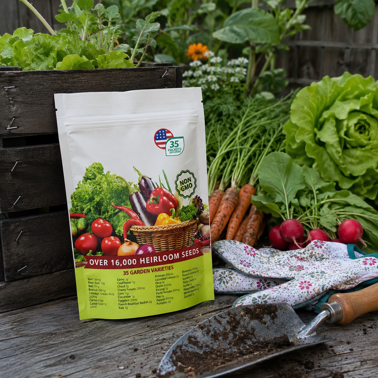35 Variety Of Vegetable Survival Seeds kit With 16000 Pieces 