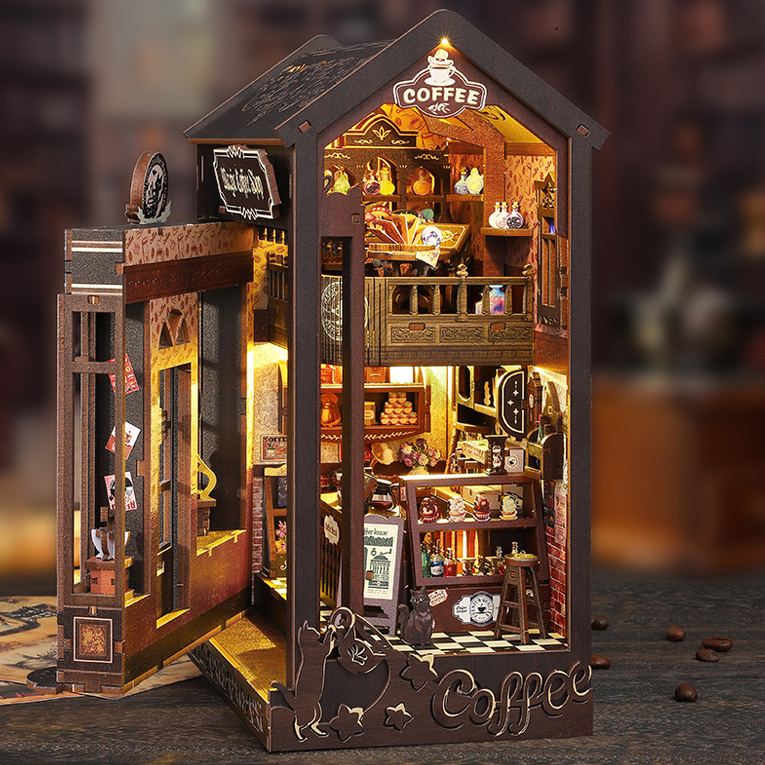 3D Wooden Bookend Book Nook Kit