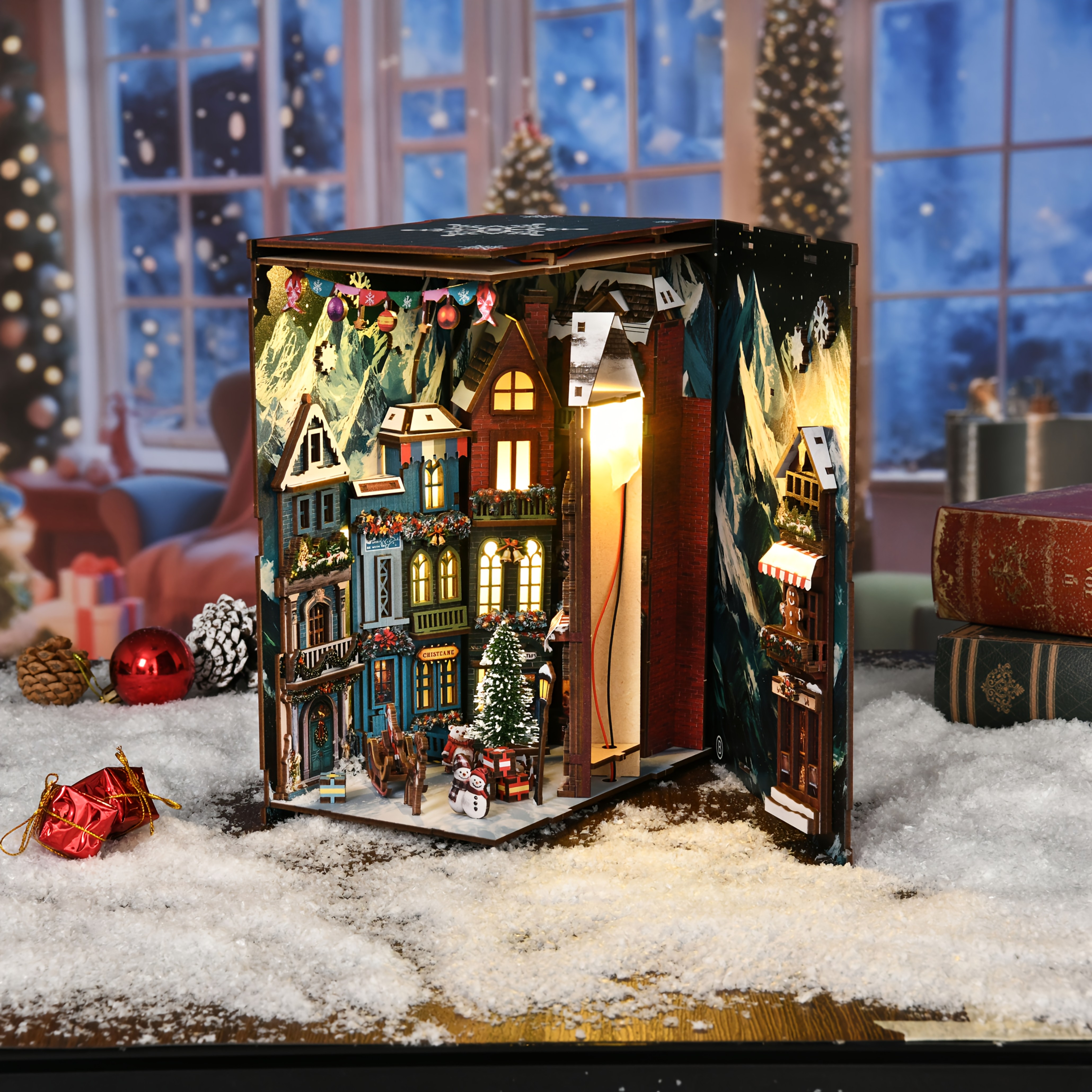 Christmas Winter Lane Miniature House, 3D Puzzle