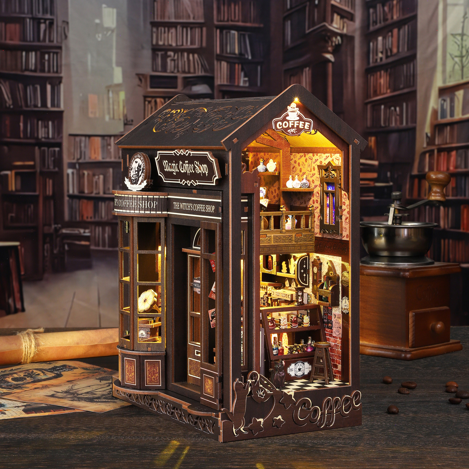 3D Wooden Bookend Book Nook Kit