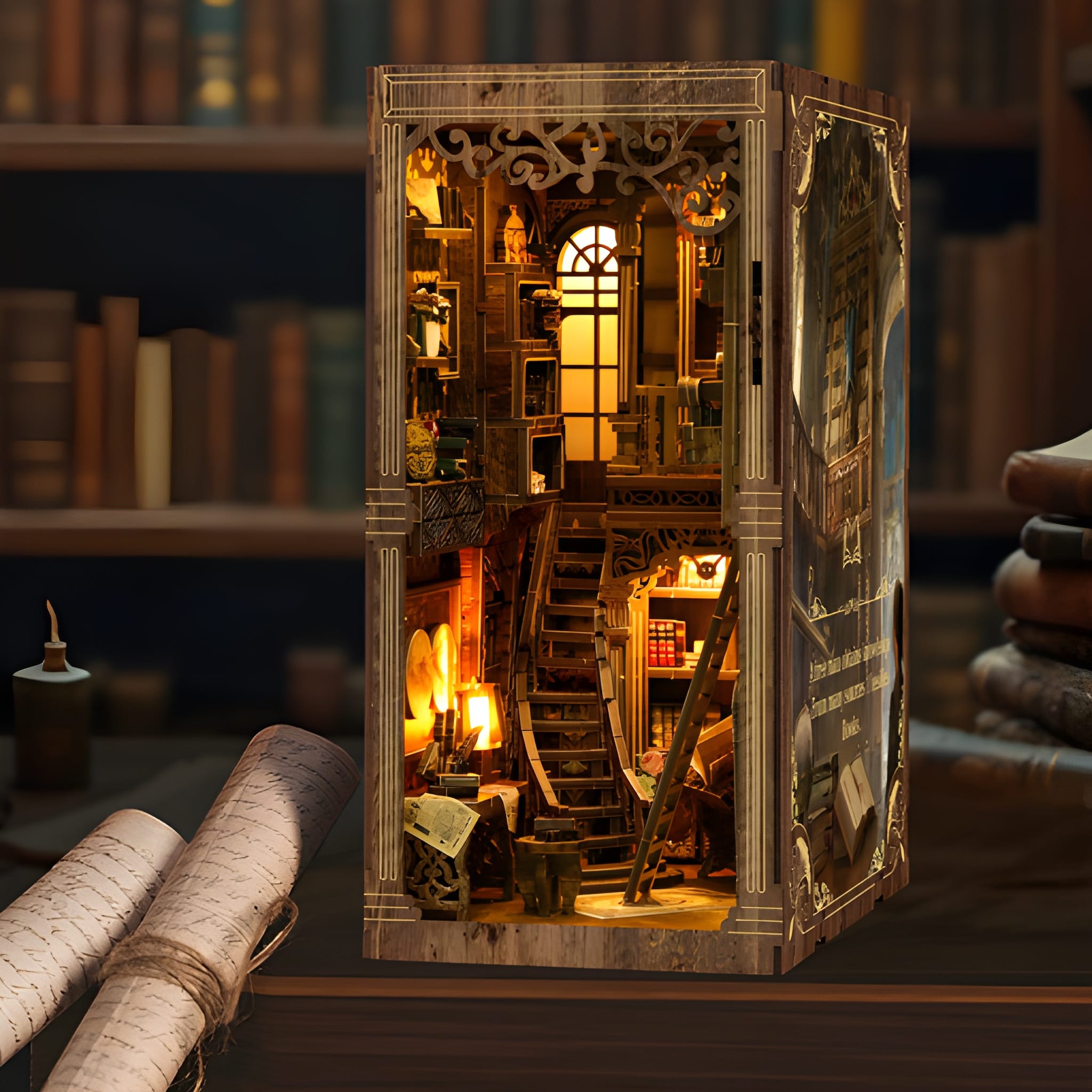Antique Library DIY Book Nook Kit
