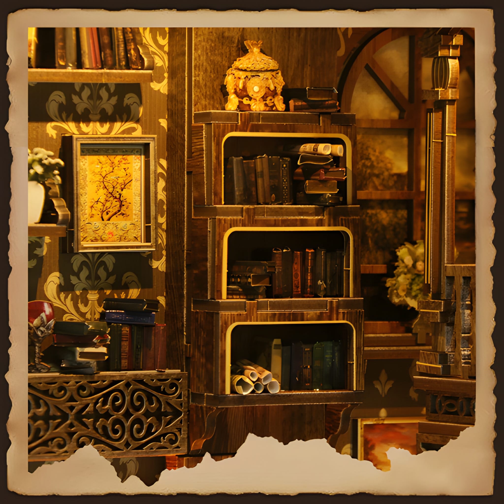 Antique Library DIY Book Nook Kit