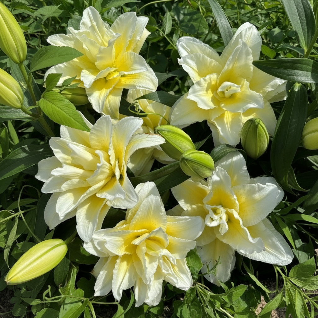 Round Blooming Lily Plants With Elegant Flowers for Garden Display
