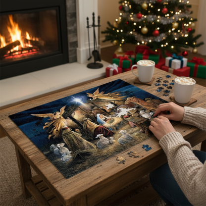 Christmas Nativity Stable Gathering Theme Puzzle