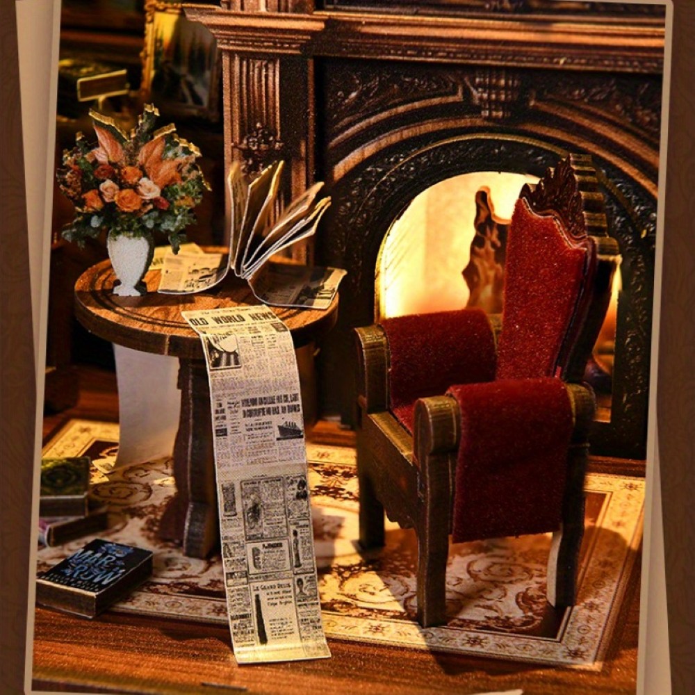 DIY Miniature Dollhouse Book Nook Kit