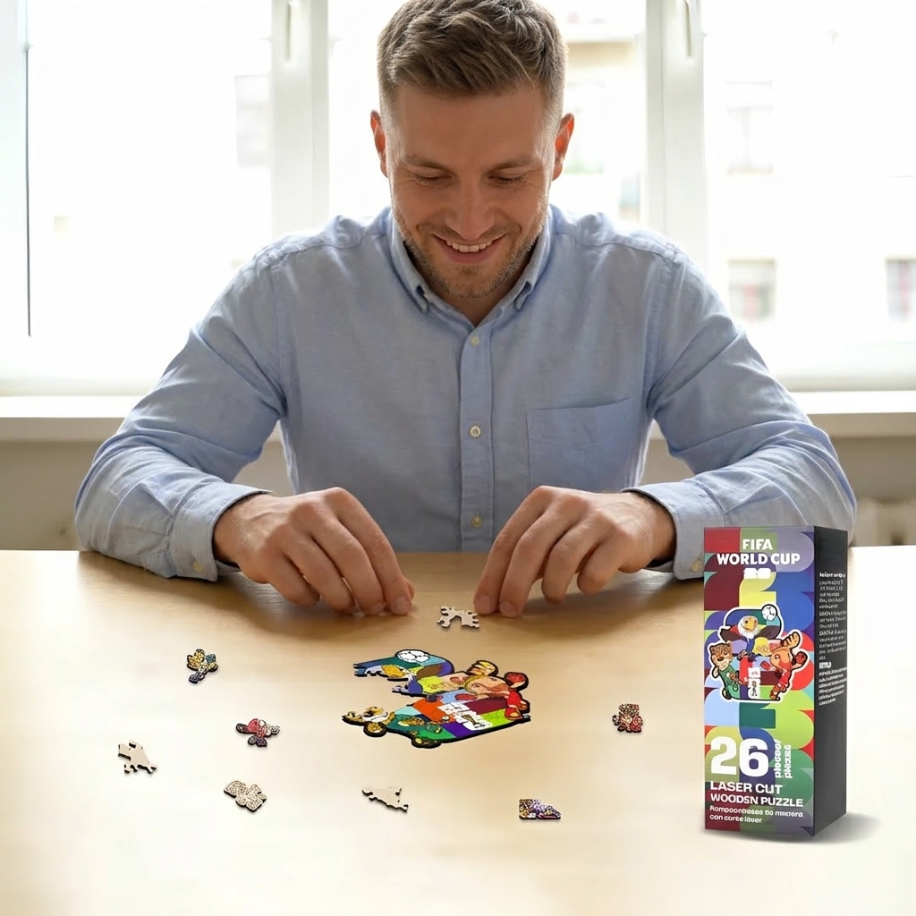 Fifa 2026 Mascot Wooden Jigsaw Puzzle 