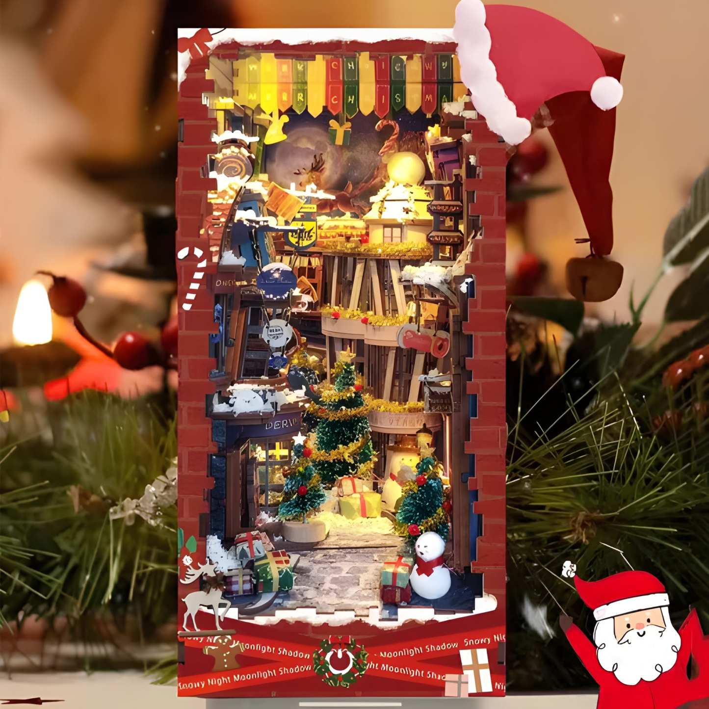 Moonlight Christmas DIY Book Nook Kit