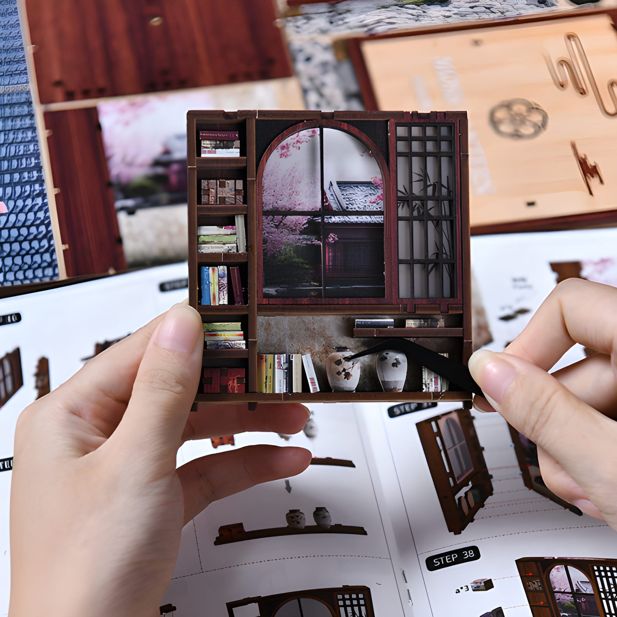 Moss Lantern Garden DIY Book Nook Kit