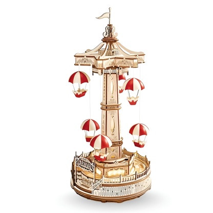 Parachute Tower 3D Wooden Puzzle