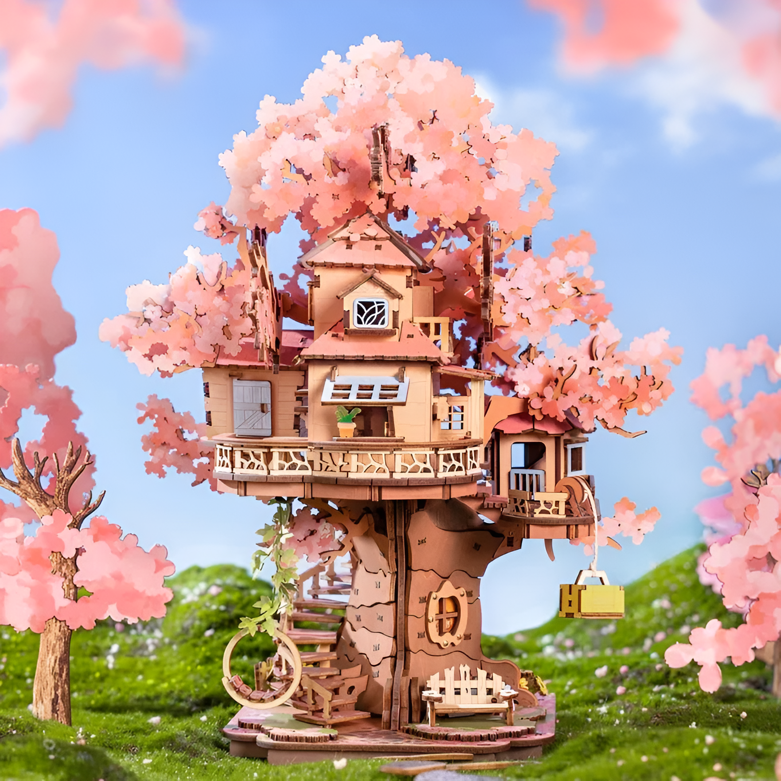 Sakura Tree House 3D Wooden Puzzle