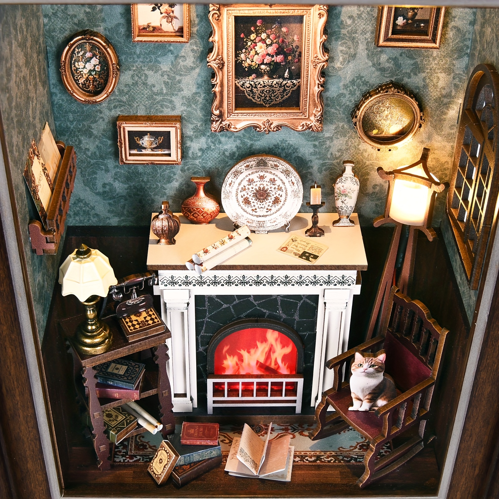 Small House 3D Bookshelf Handmade Model Frame