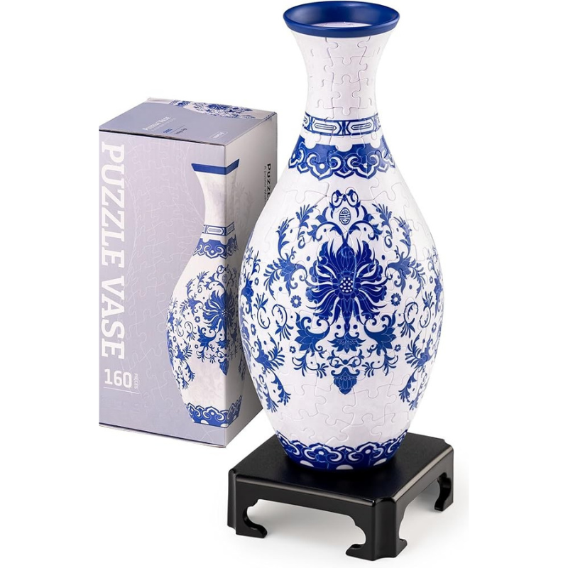 3D Puzzle Vase Unique Flower Vase Made by 160 Curved Plastic Puzzle Pieces House Warming Gift for Flower Arrangements and Home Decoration