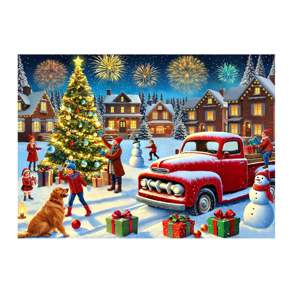 Christmas Tree Celebration 1000 Piece Winter Holiday Jigsaw Puzzle