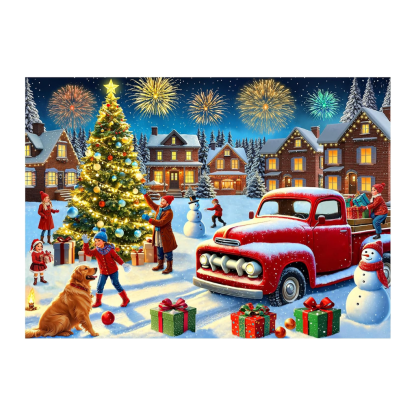 Christmas Tree Celebration 1000 Piece Winter Holiday Jigsaw Puzzle