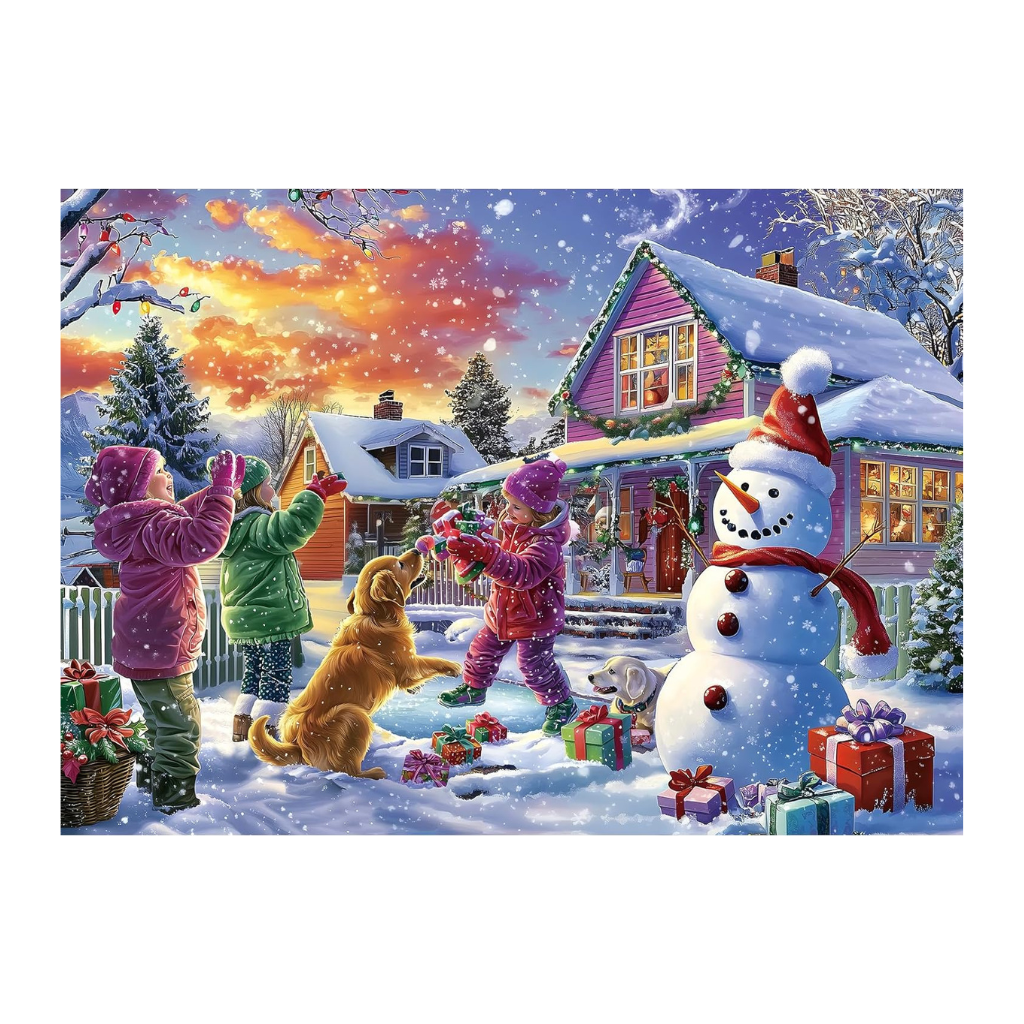Christmas City Night Scene 500 Piece Winter Jigsaw Puzzle