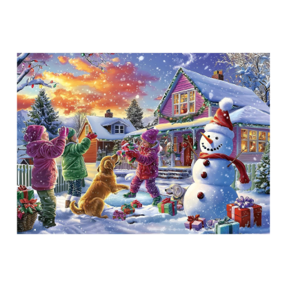 Christmas City Night Scene 500 Piece Winter Jigsaw Puzzle