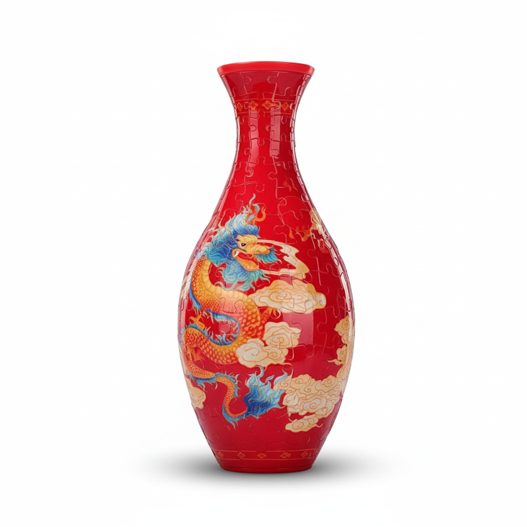 3D Puzzle Flower Vase Themed DIY Craft Kit