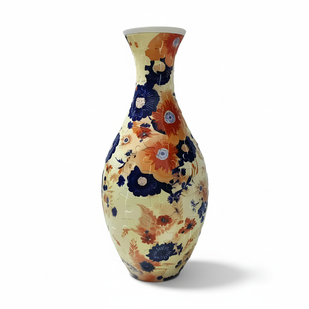 160 Piece DIY 3D Puzzle Flower Vase With Floral Decorative Display