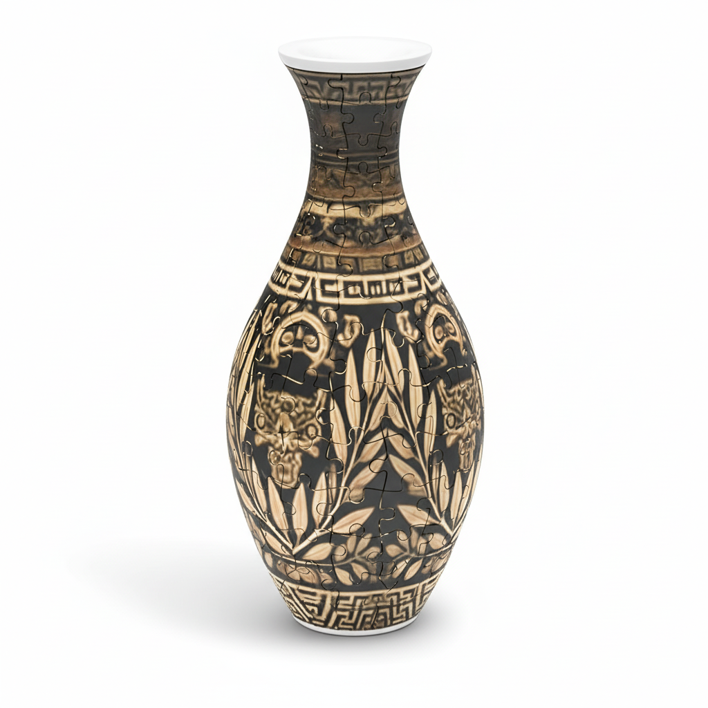 160 Piece 3D Puzzle Vase With LED Light For Flower Home Decor