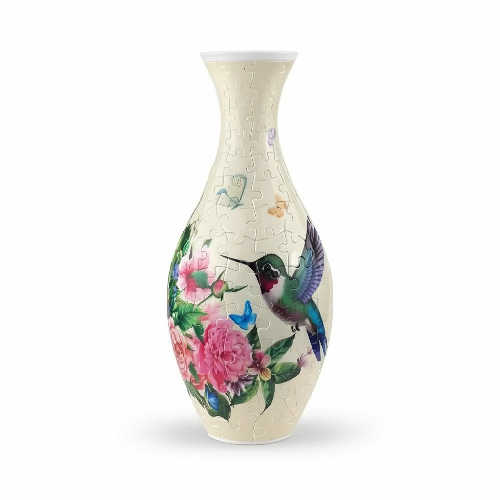 3D Puzzle Hummingbird Flower Decorative Vase