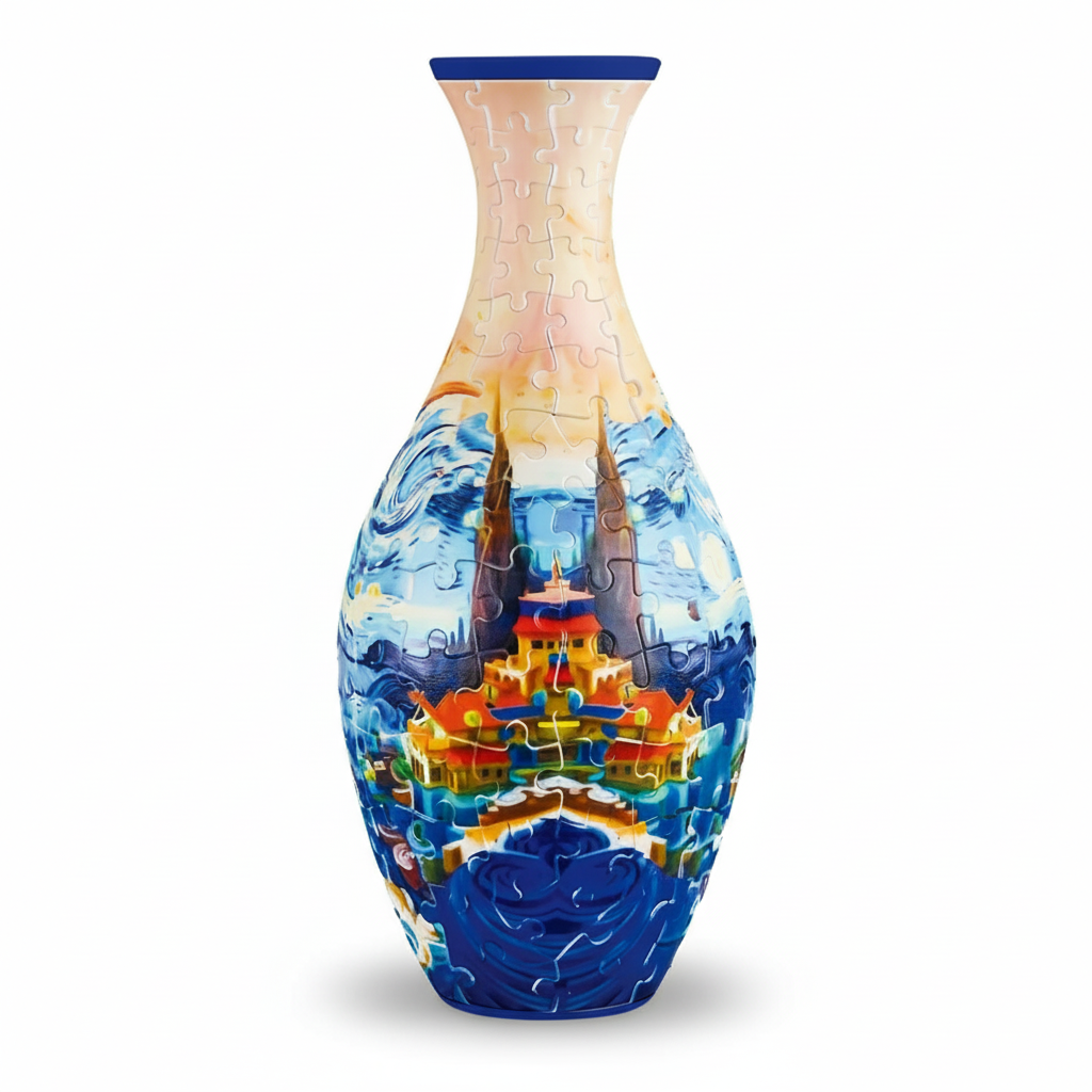 160 Piece DIY 3D Puzzle Vase Decorative Jigsaw Flower Vase Decor