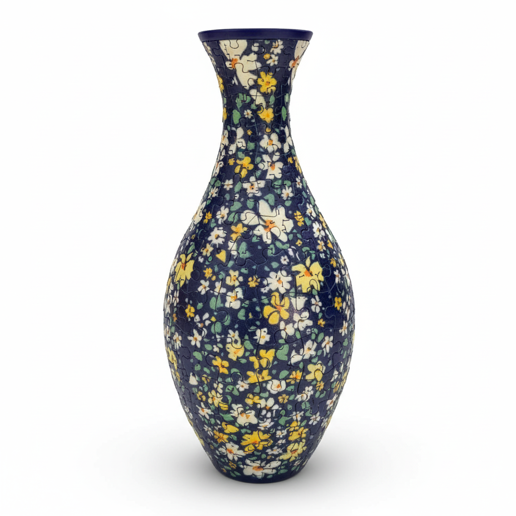 160 Piece DIY 3D Puzzle Flower Vase With Floral Pattern Craft