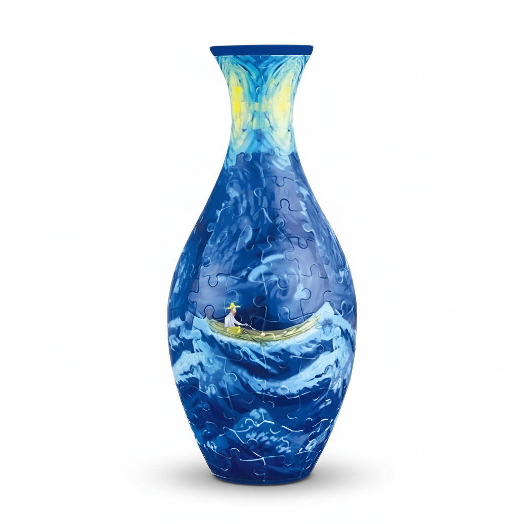 3D Blooming Flowers Puzzle Vase With Water Cup