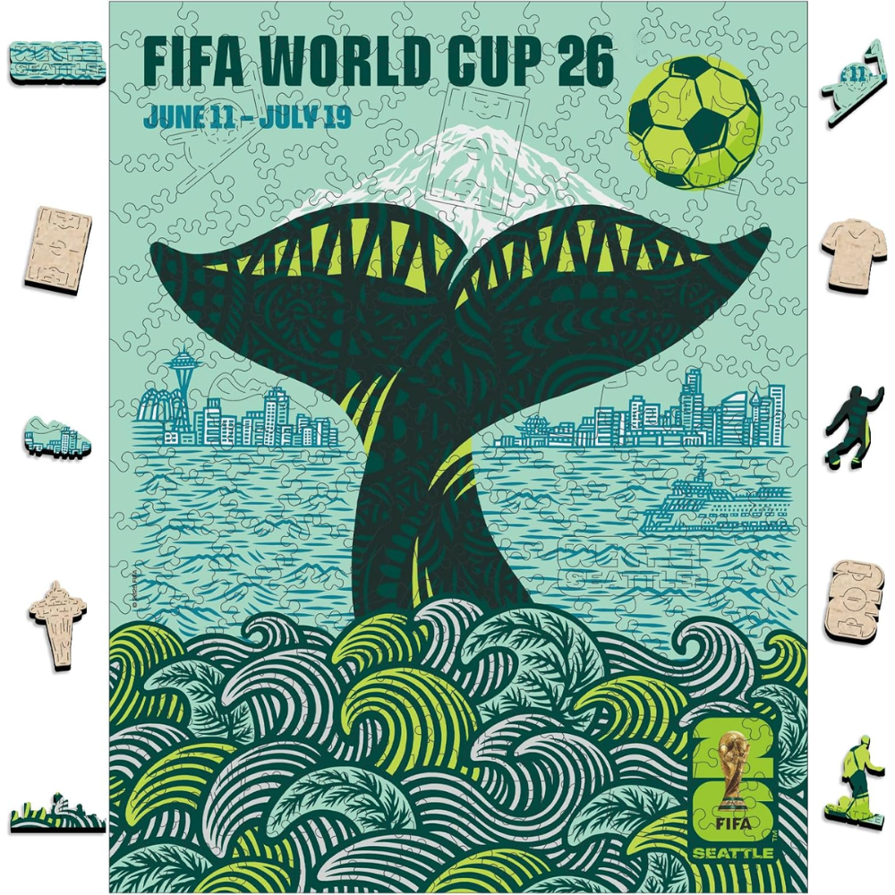 200 Pieces Of FIFA 2026 Seattle City Themed Wooden Puzzle 