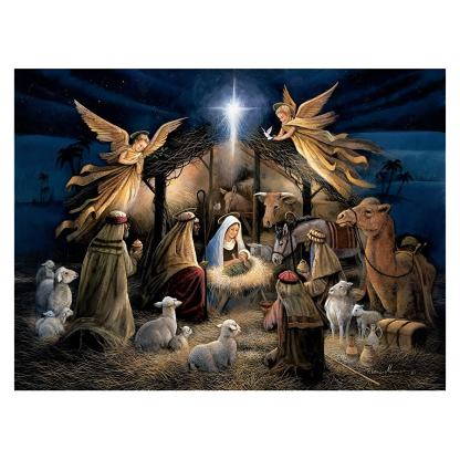 Christmas Nativity Stable Gathering Theme Puzzle