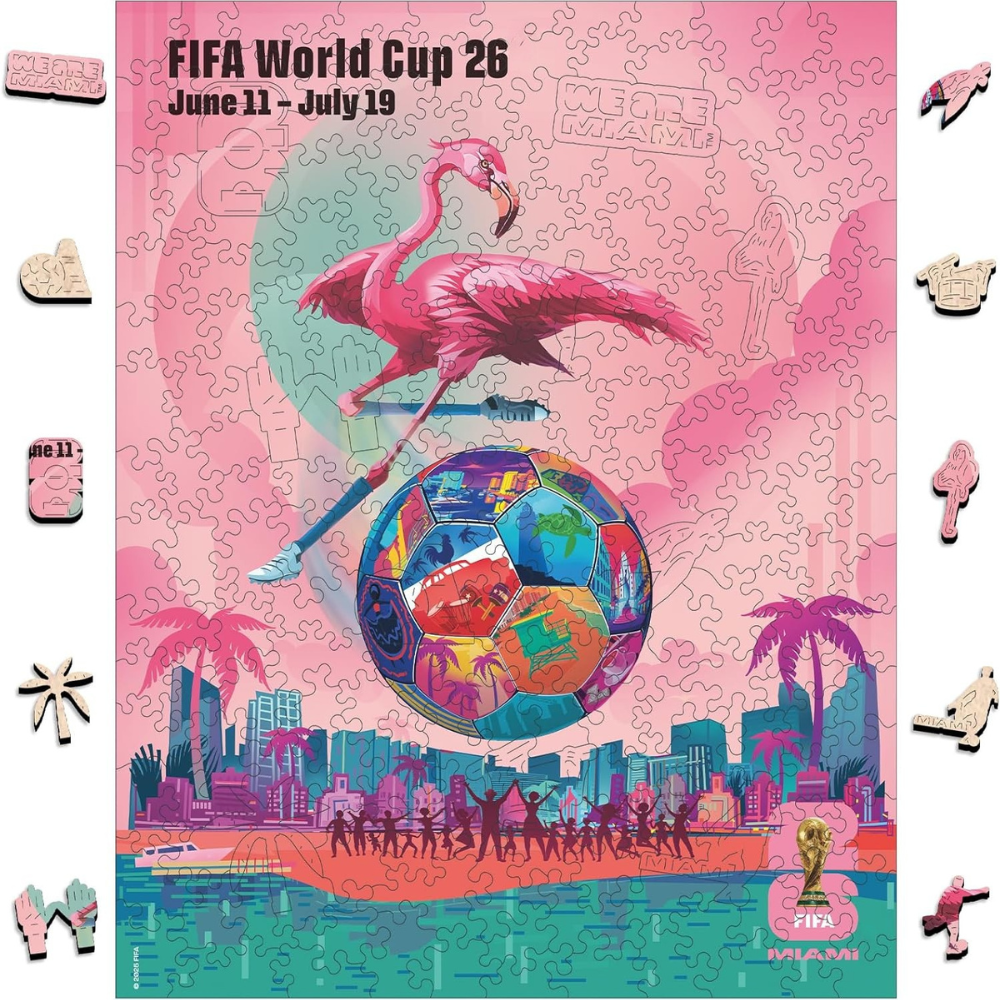 FIFA World Cup 2026 Miami City Poster Wooden Puzzle for Adult