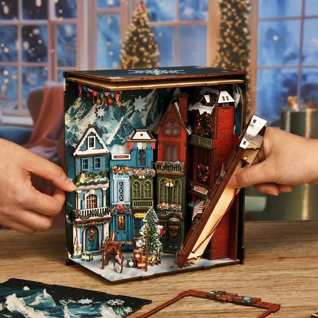 Christmas Winter Lane Miniature House, 3D Puzzle