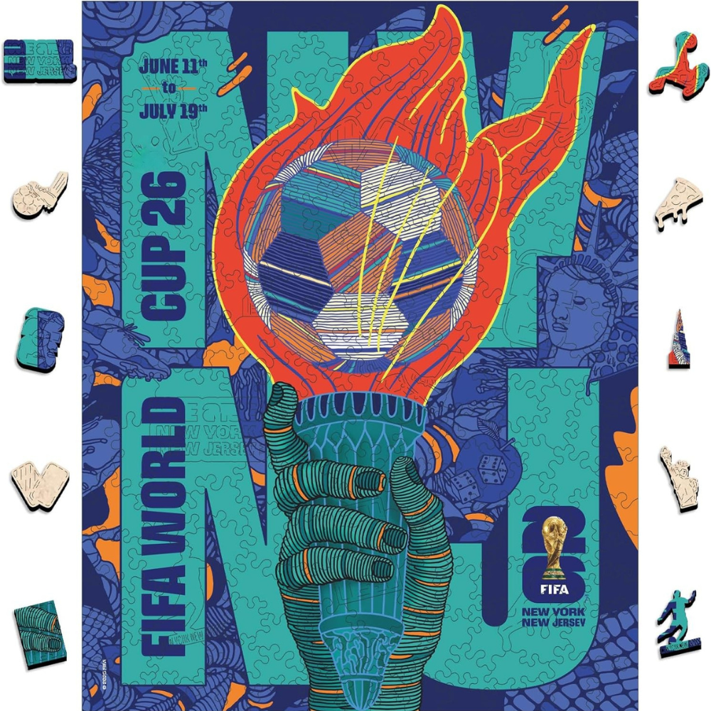 FIFA World Cup 2026 NYNJ Poster Wooden Puzzle for Adult